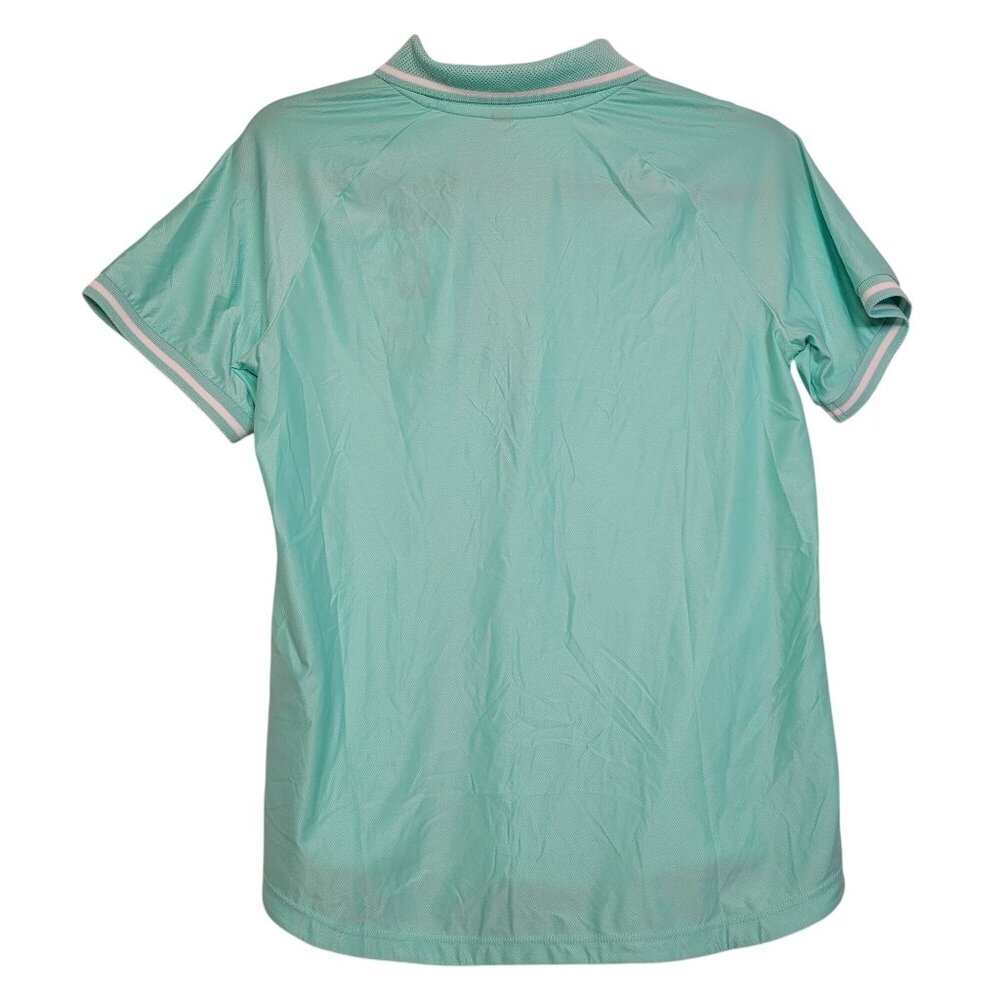 Mondetta Women's Active 1/4-Zip Short Sleeve Mesh Polo Shirt Green Small - Picture 2 of 11